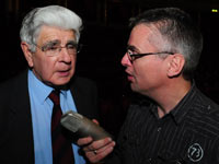 David Read getting interviewed