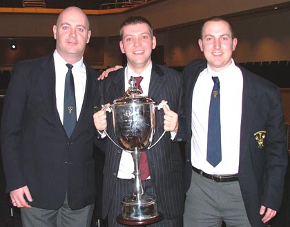 Mark Bentham [centre] with members of the Hepworth Band