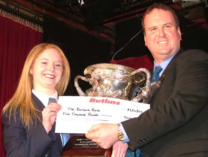 Tanya Furness collects the cup for Ransome