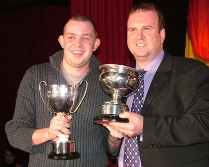 Whitwell Brass: Receiving the trophy