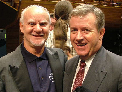 Bengt Eklund [left] and David Gallagher - MD Woolston Brass