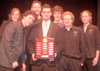 Andrew Power surrounded by some of his troops