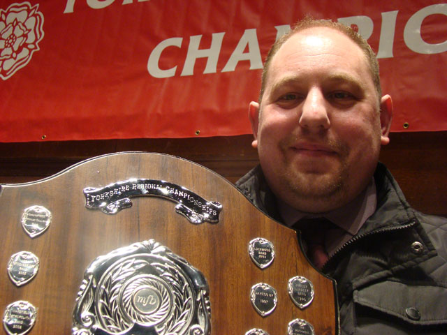 Alan Hobbins with Yorkshire trophy Alan Hobbins with Yorkshire trophy