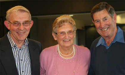 Barry Moss with Patricia and Gilbert Morrison