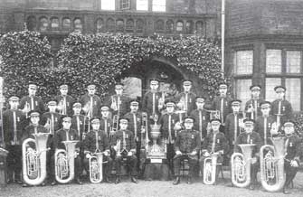Black Dyke Mills Band after their 1928 win at the National Championships