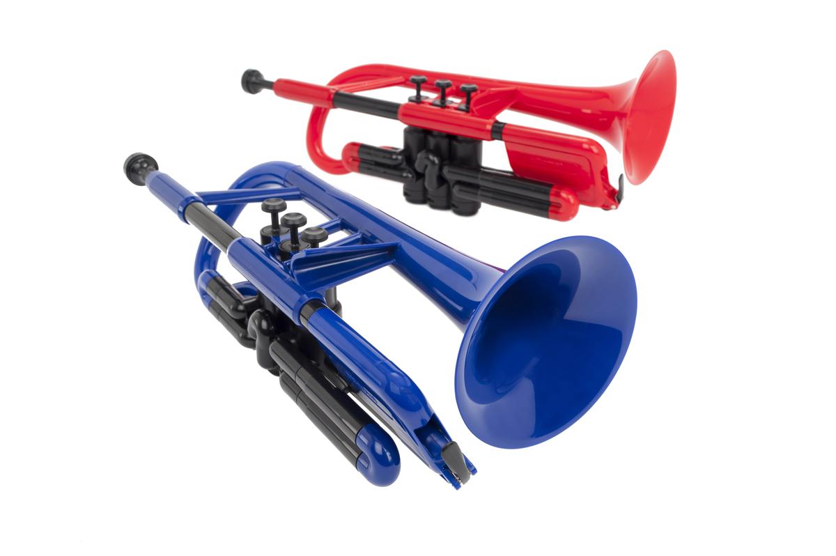 A red pCornet and a blue pCornet.