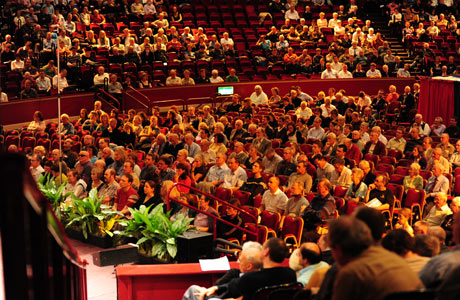 Audience gathers as the contest begins