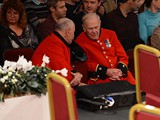 Stalwart listeners: The Chelsea Pensioners certainly
enjoyed themselves