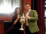 Third Section: Blackpool Brass receive the trophy from Martin Gernon of Centre Stage Uniforms