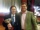 Championship Section: Olivia Samuel receives the trophy for Rainford Band