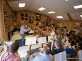 Hard at work in the famous Fodens bandroom