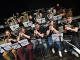 European Youth Brass Band rehearsing at the Kultur & Burgerhaus Delcanto Hall in 

Denzlingen