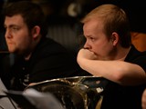 European Youth Brass Band rehearsing at the Kultur & Burgerhaus Delcanto Hall in 

Denzlingen