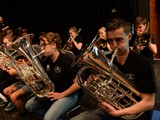 European Youth Brass Band rehearsing at the Kultur & Burgerhaus Delcanto Hall in 

Denzlingen