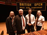 7. Tredegar percussion team on stage at the start of the day