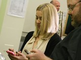 Texting Jayne Murrill with Soham Comrades